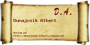 Dunajcsik Albert névjegykártya