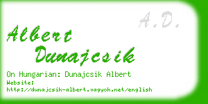 albert dunajcsik business card